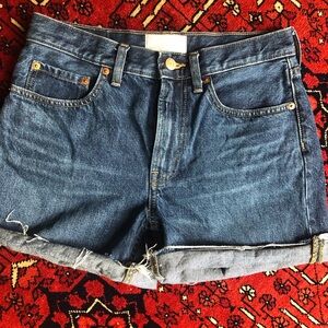 EVERLANE High Rise Cut Off Denim Shorts 26 2